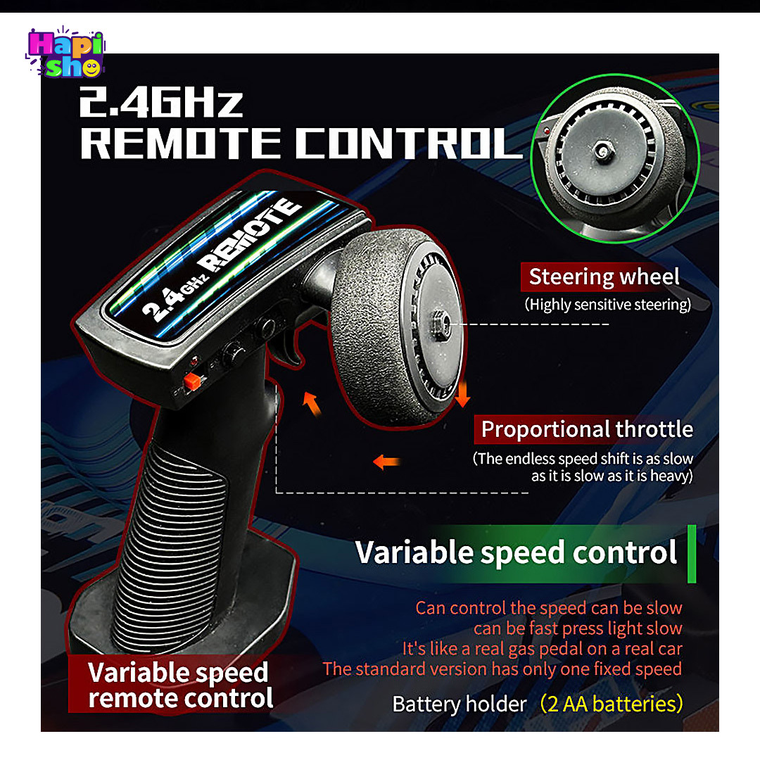  ریموت کنترل تفنگی 2.4 گیگا هرتزی ماشین کنترلی دریفت شارژی با قابلیت تعویض لاستیک HIGH SPEED DRIFT–اسباب بازی 