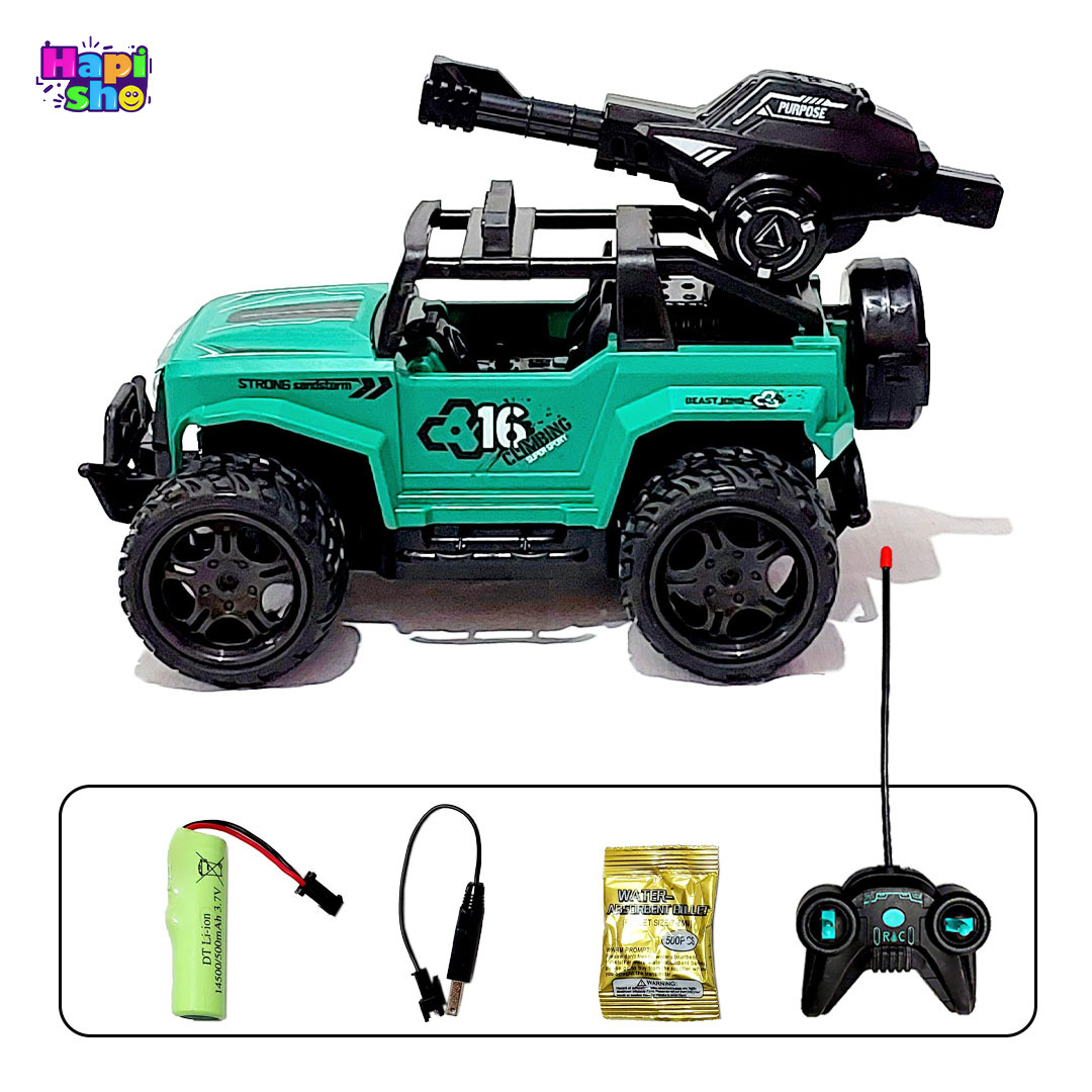  قیمت اسباب بازی ماشین کنترلی شارژی آفرود با پرتاب تیر ژله‌ای WATER BOMB CAR–اسباب بازی 