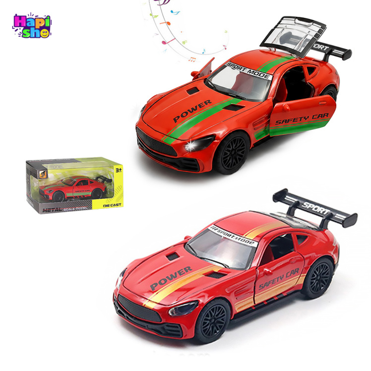 ماشین عقب کش فلزی طرح بنز موزیکال چراغ‌دار METAL SCALE MODEL