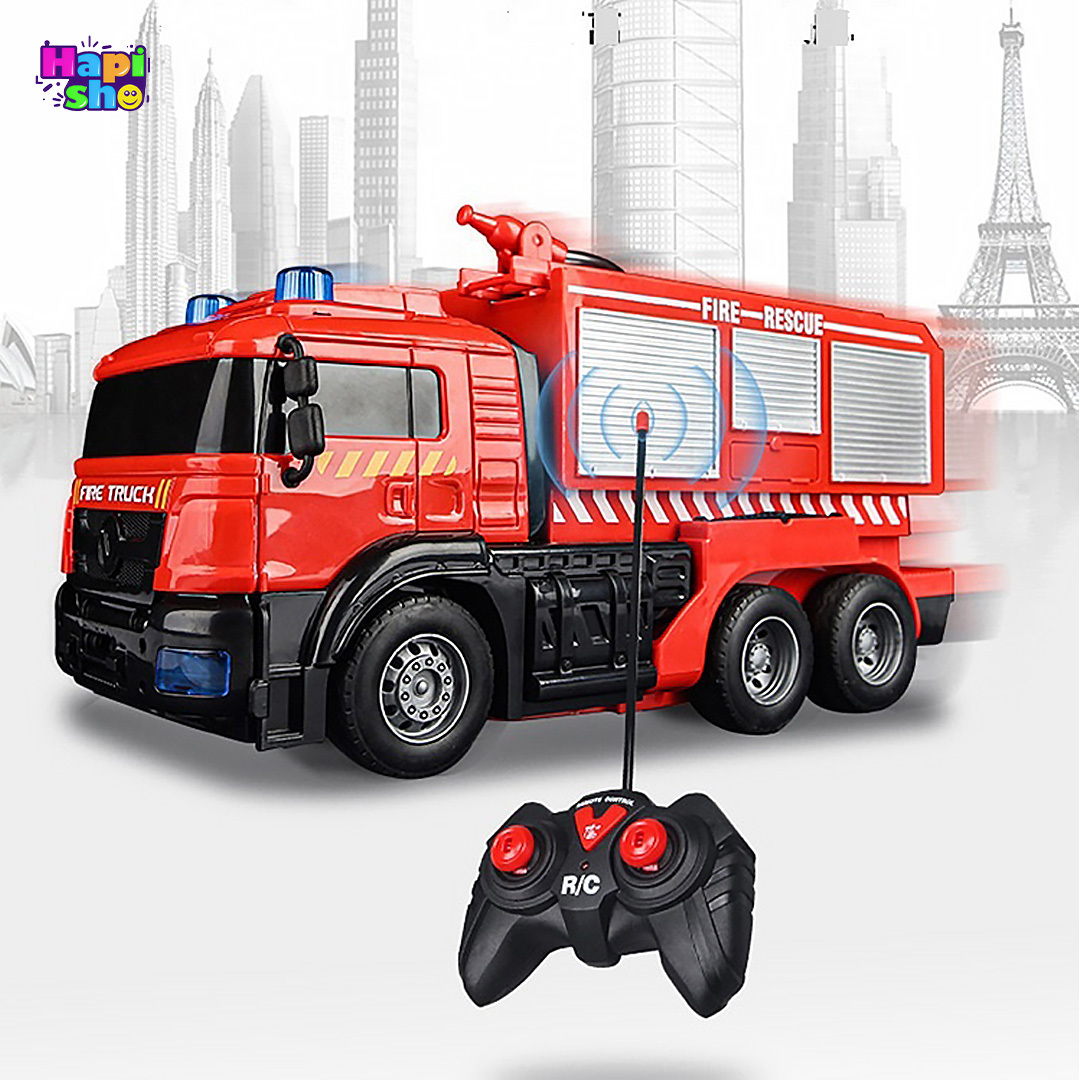  خرید ماشین کنترلی تبدیل شونده به ربات آتشنشانی با قابلیت پرتاب آب FIRE TRUCK–اسباب بازی 