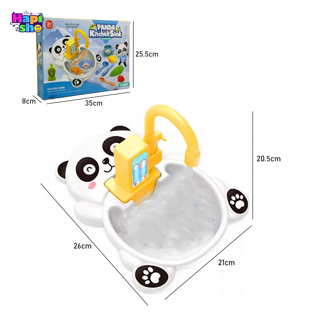 ابعاد و اندازه سینک ظرفشویی اسباب بازی خارجی پمپ دار طرح پاندا Panda Kitchen Sink