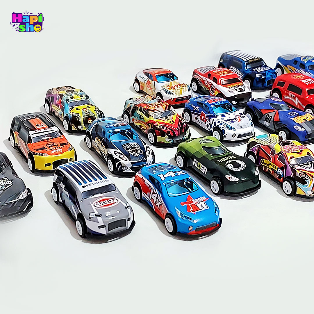  نمای روبرو ماشین عقب کش فلزی خارجی ۲۰ عددی با تنوع مدل و رنگ‌بندی 