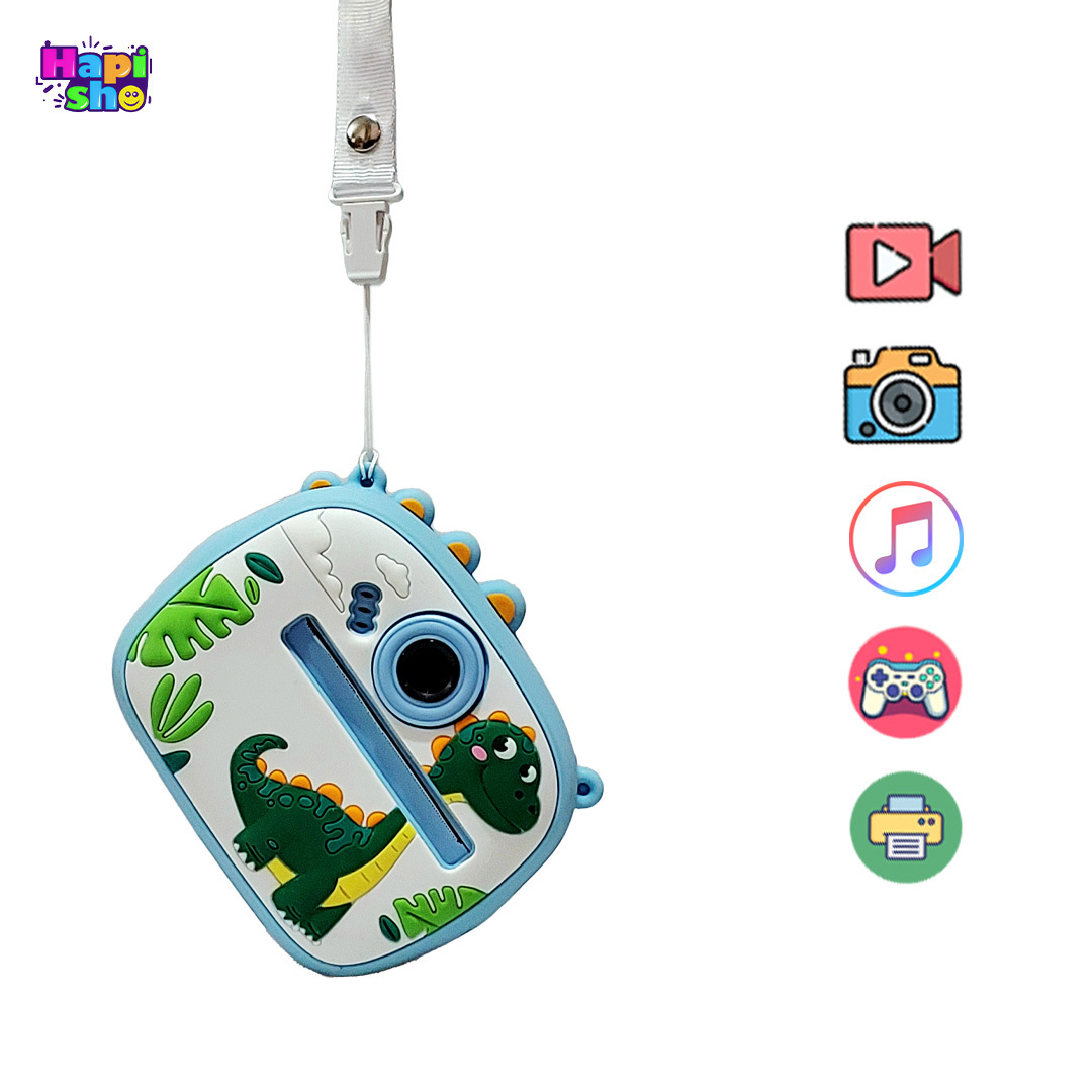  خرید دوربین عکاسی بچه گانه با چاپ فوری طرح دایناسور DIGITAL MINI CAMERA 
