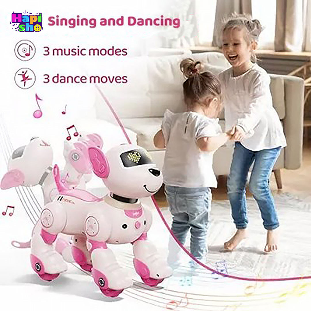  قابلیت اجرای موزیک و رقص ربات سگ کنترلی هوشمند سنسوردار مدل INTELLECT VOICE STUNT DOG–اسباب بازی ربات 