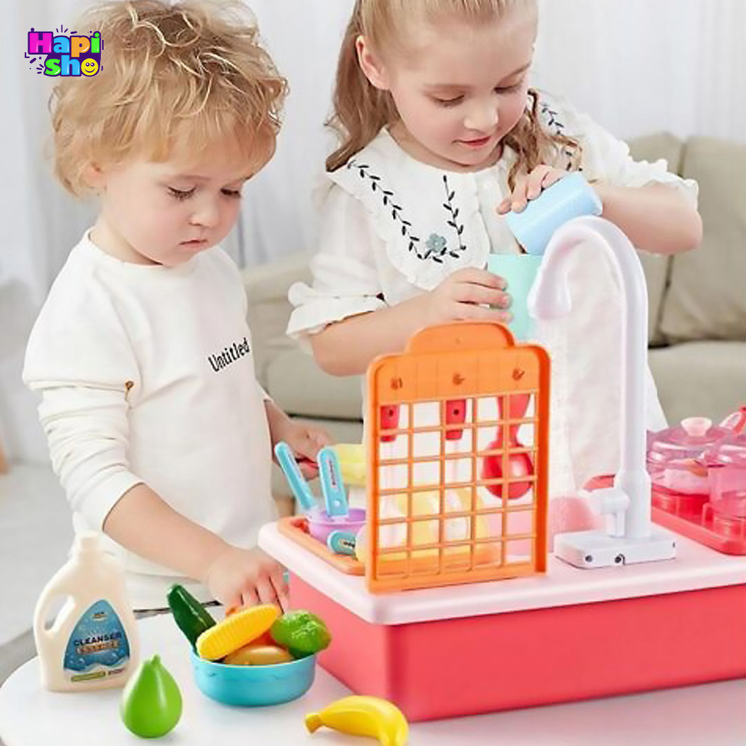 بهترین اسباب بازی سینک ظرفشویی پمپ دار با گاز مدل Little Chef Play Series