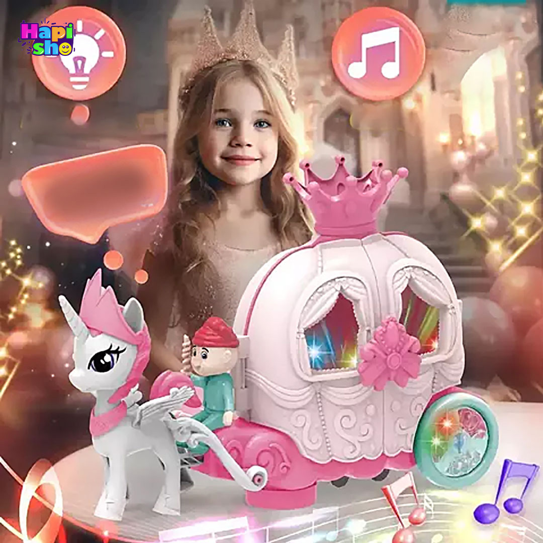  بهترین اسباب بازی دخترانه موزیکال اسب تک‌شاخ با کالسکه چراغ‌دار Dream Wagon–اسباب بازی 