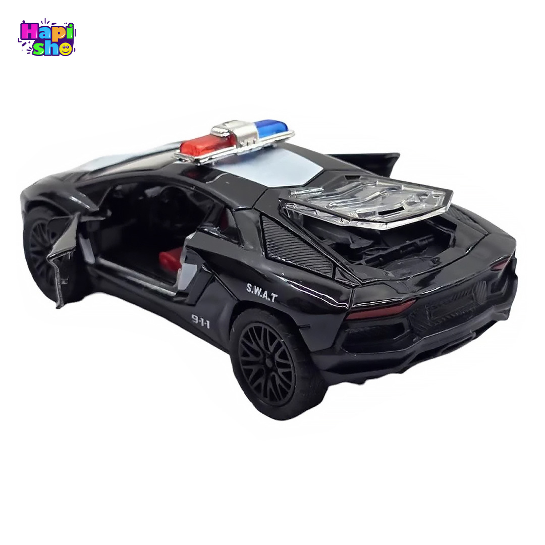 فروش ماشین فلزی عقب کش طرح لامبورگینی پلیس موزیکال چراغدار METAL MODEL