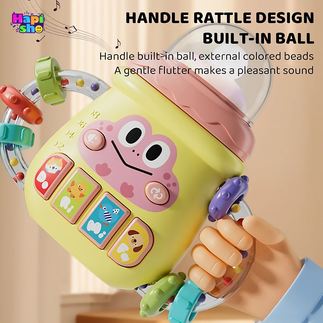  فروش جغجغه و دندانگیر موزیکال مدل شیشه شیر با طرح قورباغه CARTOON BOTTLE 