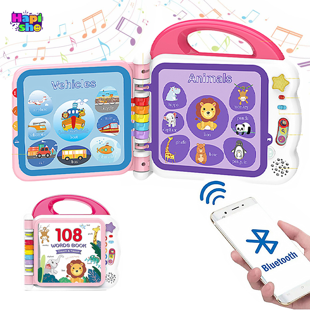  اسباب بازی کتاب موزیکال آموزشی با بلوتوث و 108 کلمه انگلیسی Kid Melody–اسباب بازی 
