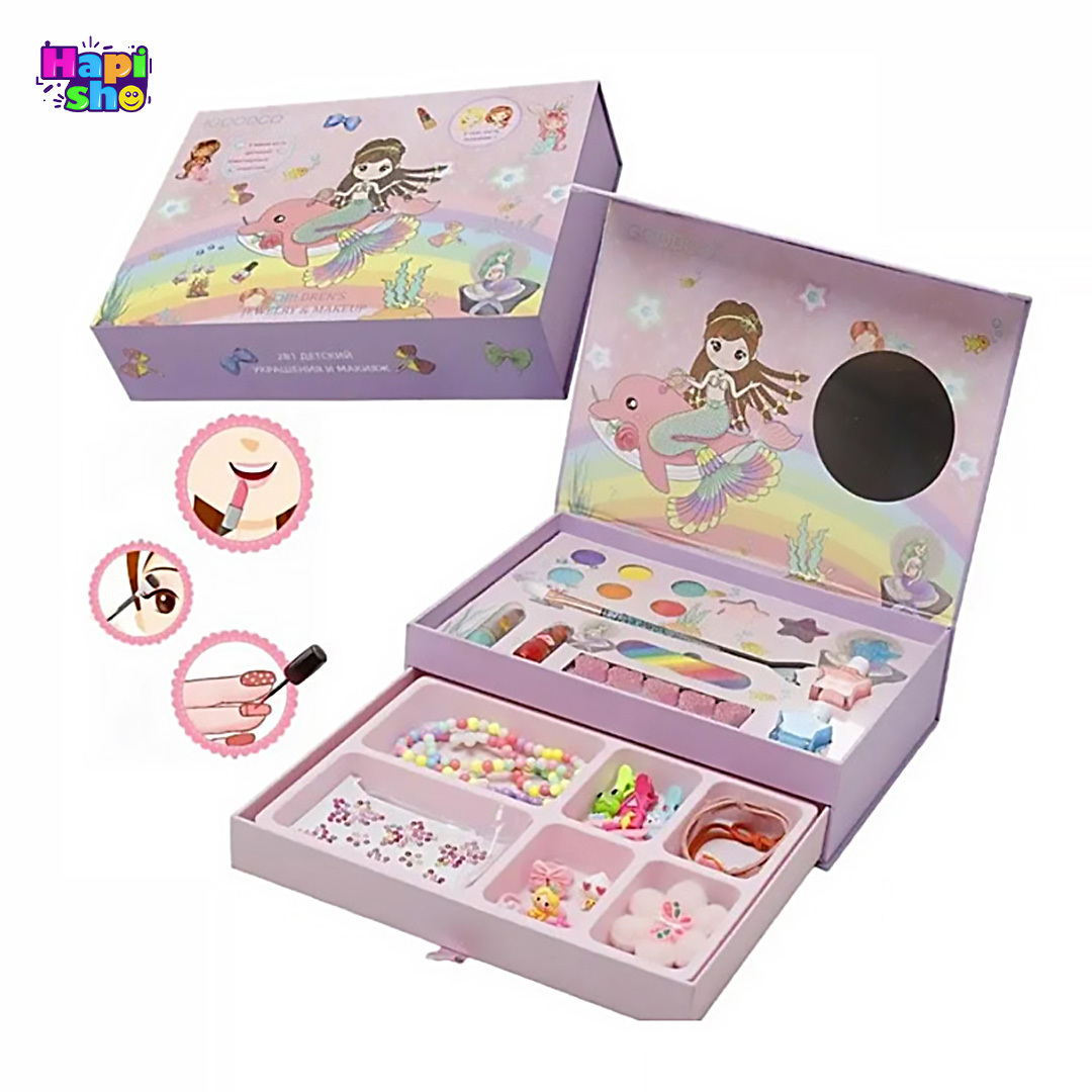 خرید اسباب بازی لوازم آرایشی دخترانه ۲ در ۱ واقعی CHILDREN JEWELRY & MAKEUP