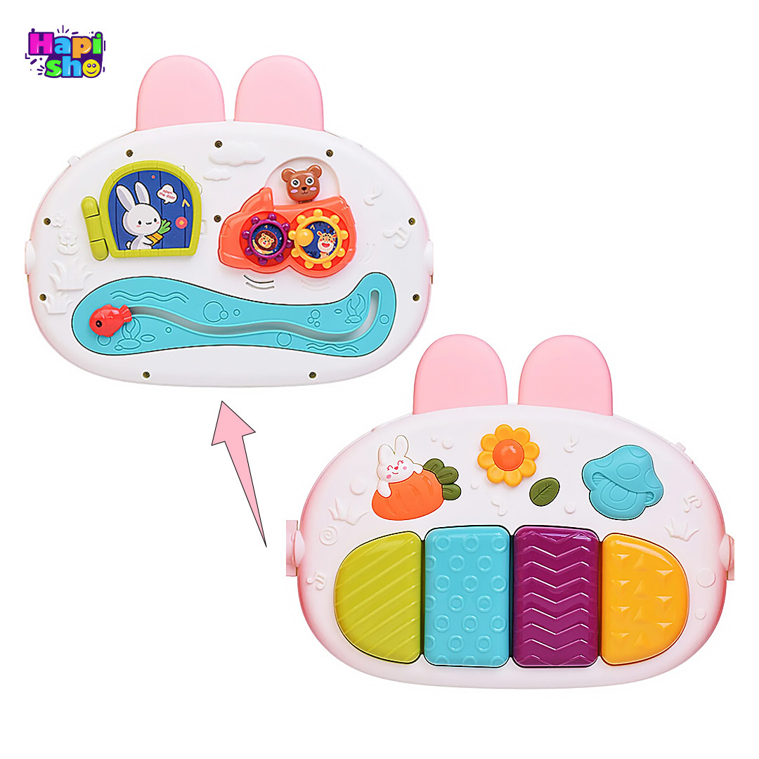  میز پیانو و میز بازی تشک بازی پیانو دار نوزاد دو کاره با میز بازی و پروژکتور PIANO PLAYGYM 