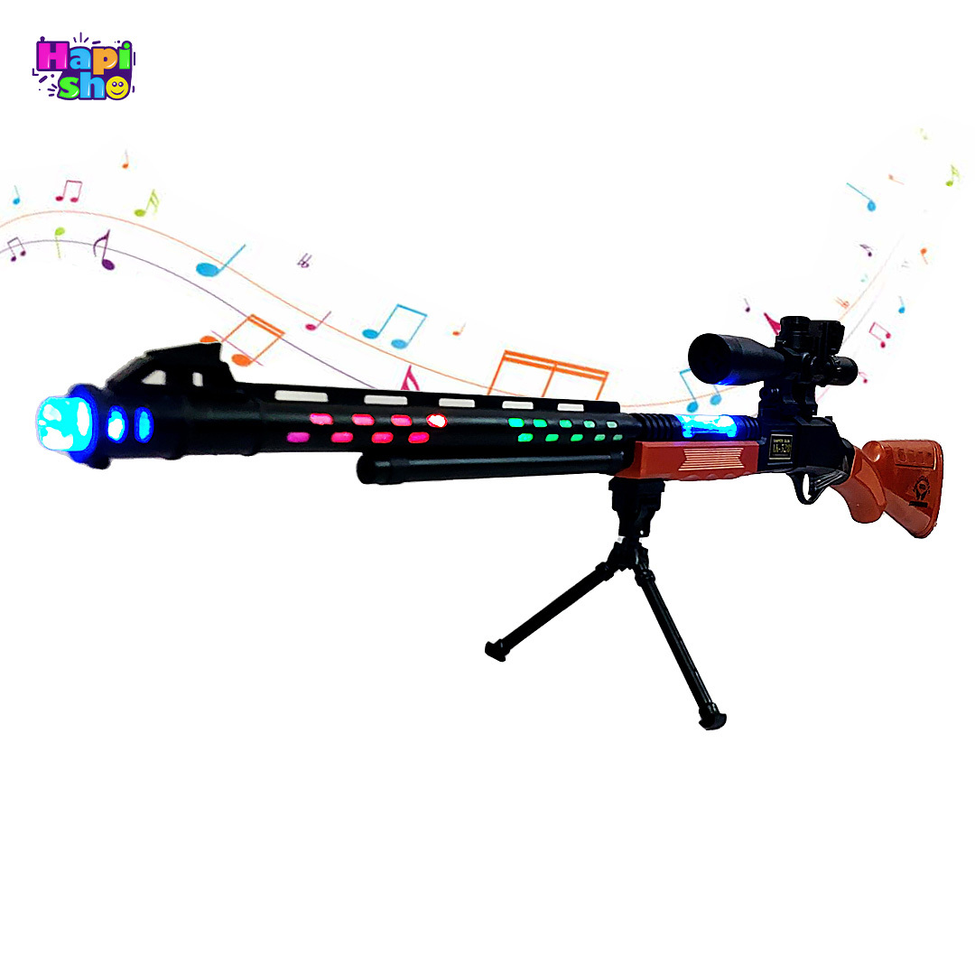  تفنگ موزیکال چراغدار بزرگ با لوله متحرک و پایه مدل اسنایپر SNIPER GUN–اسباب بازی 