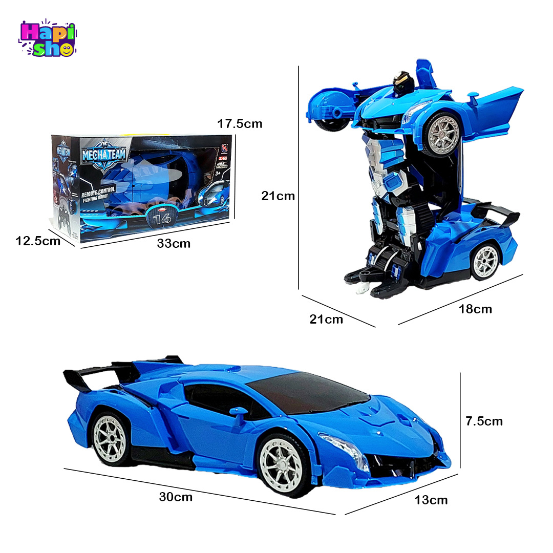 ابعاد و اندازه ماشین کنترلی تبدیل شونده به ربات لامبورگینی مدل RC FIGHTING ROBOT