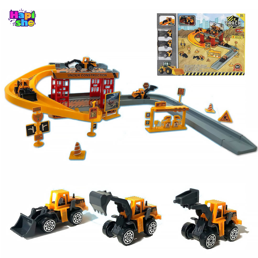 کیت ماشین بازی پارکینگ راهسازی با علائم مدل TRACK ENGINEERING