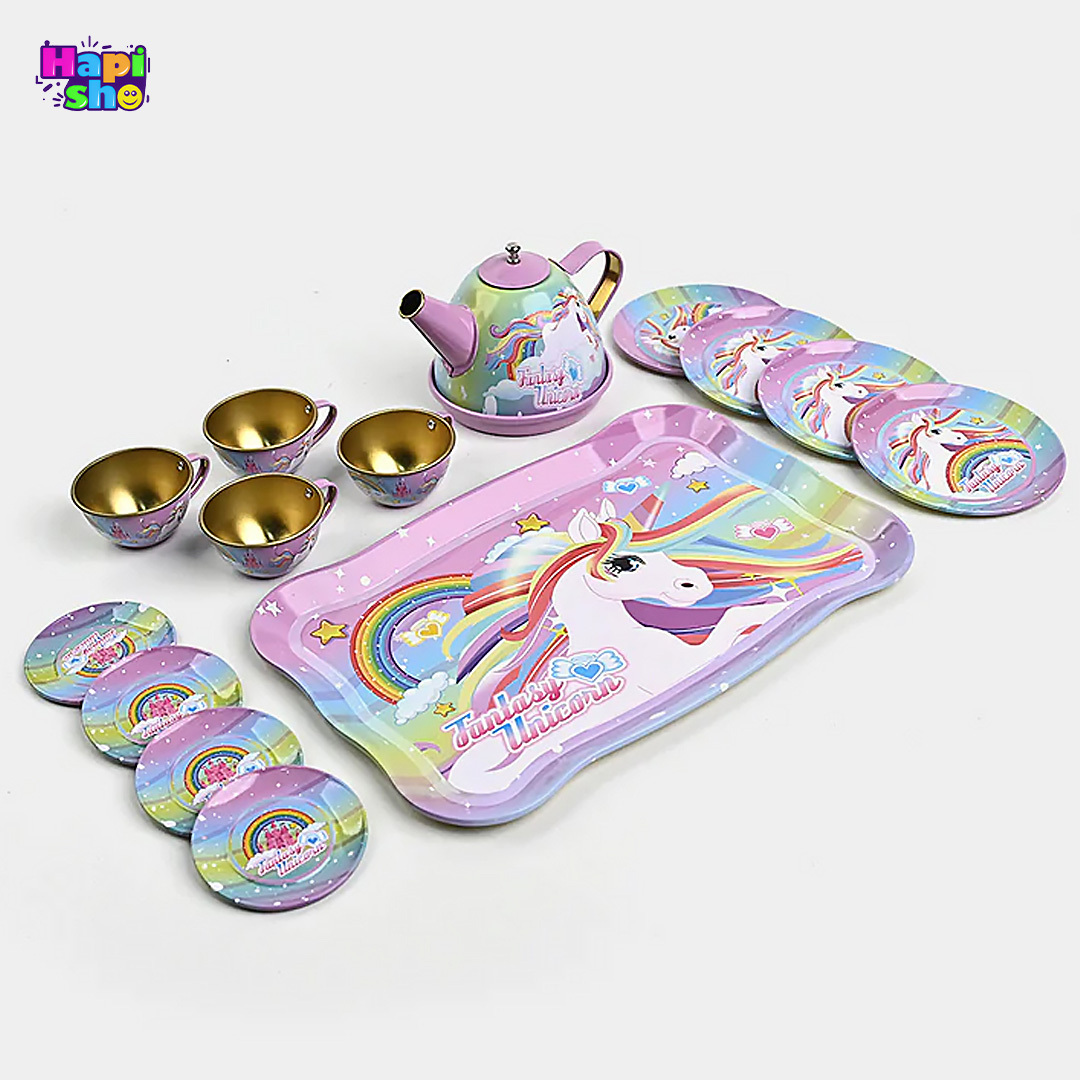  خرید اسباب بازی ست چای خوری فلزی 15 تکه مدل اسب پونی تک شاخ Refined Tea Set–اسباب بازی 