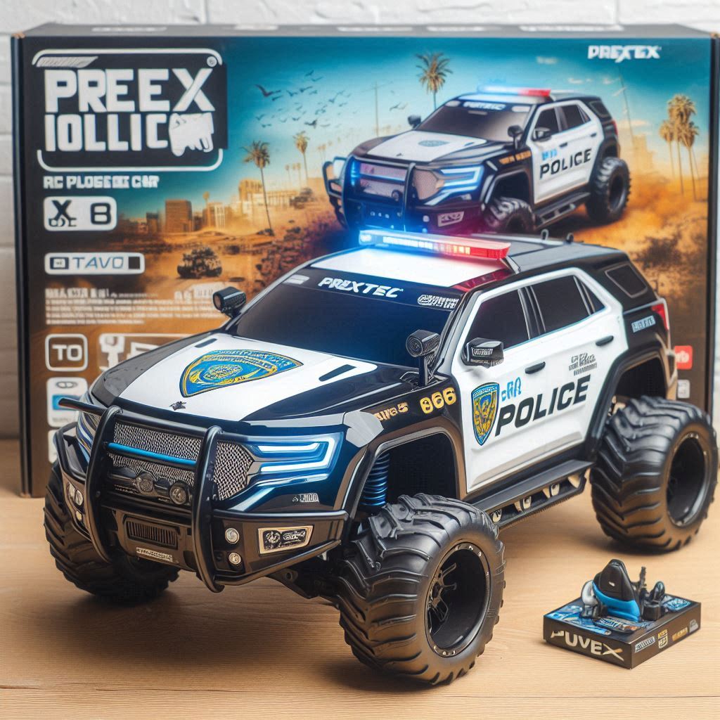 ماشین کنترلی Prextex RC Police Car با افکت‌های نوری و صوتی