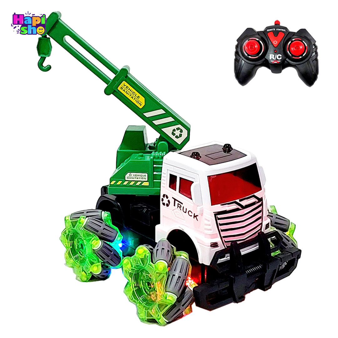  خرید ماشین کنترلی کامیون شارژی با چرخ کپسولی و جرثقیل DRIFT KING TRUCK–اسباب بازی 